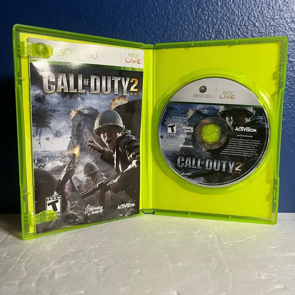 Call of Duty 2 ‎ (Microsoft Xbox 360, 2005) With Instruction Manual COD WWII